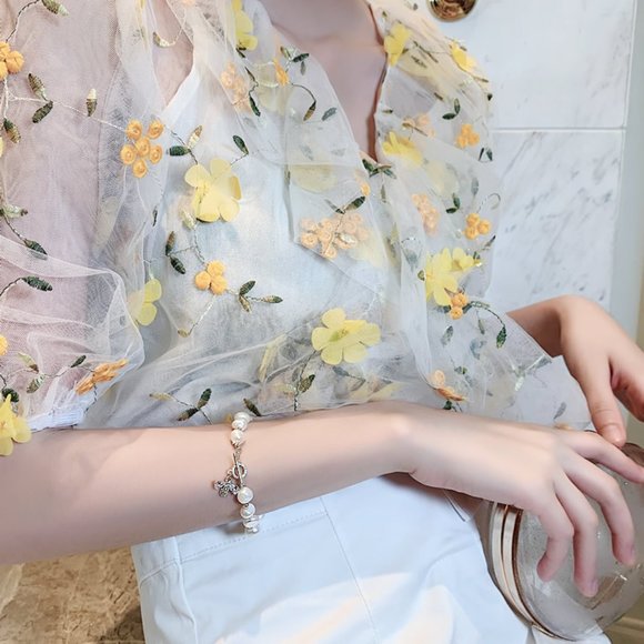 GOLICC Baroque Natural Freshwater Pearl Bracelet - Picture 6 of 10